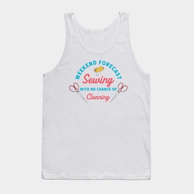 Cute Sewing Weather Design Tank Top by SWON Design